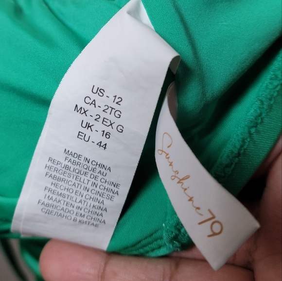 Sunshine 79 Gypset Solids High Neck One Piece Swimsuit - Seagreen - Size 12 - Picture 9 of 10